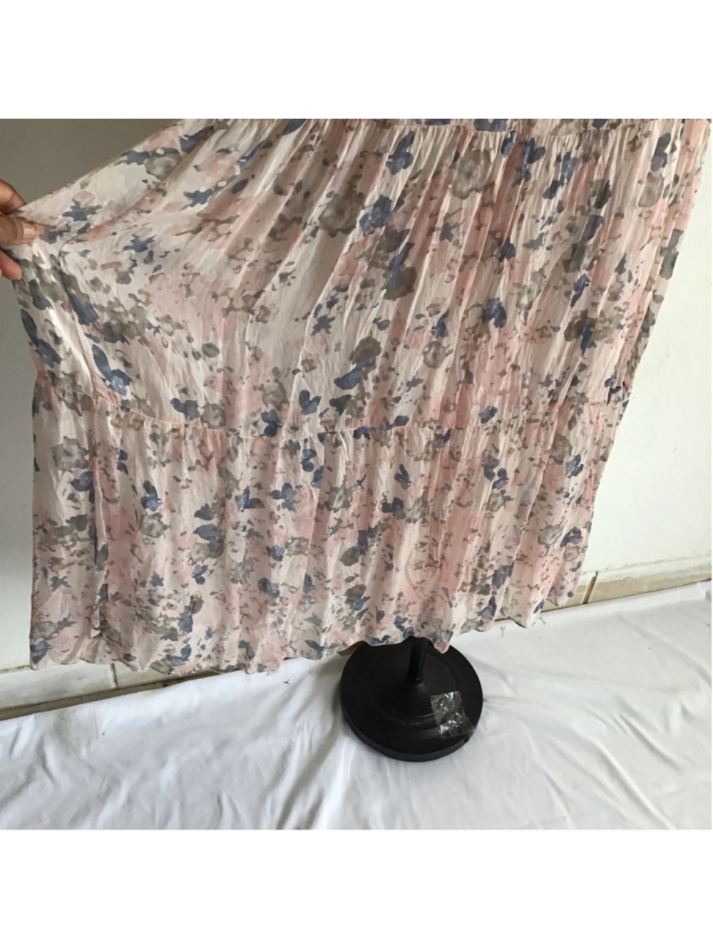 Elena Baldi Women's Fun Floral Boho Maxi Dress Size M Pink and Blue - Picture 6 of 11